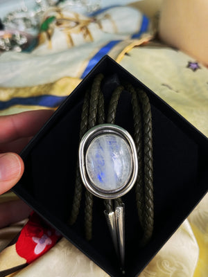 Moonstone Shadowbox Bolo Tie