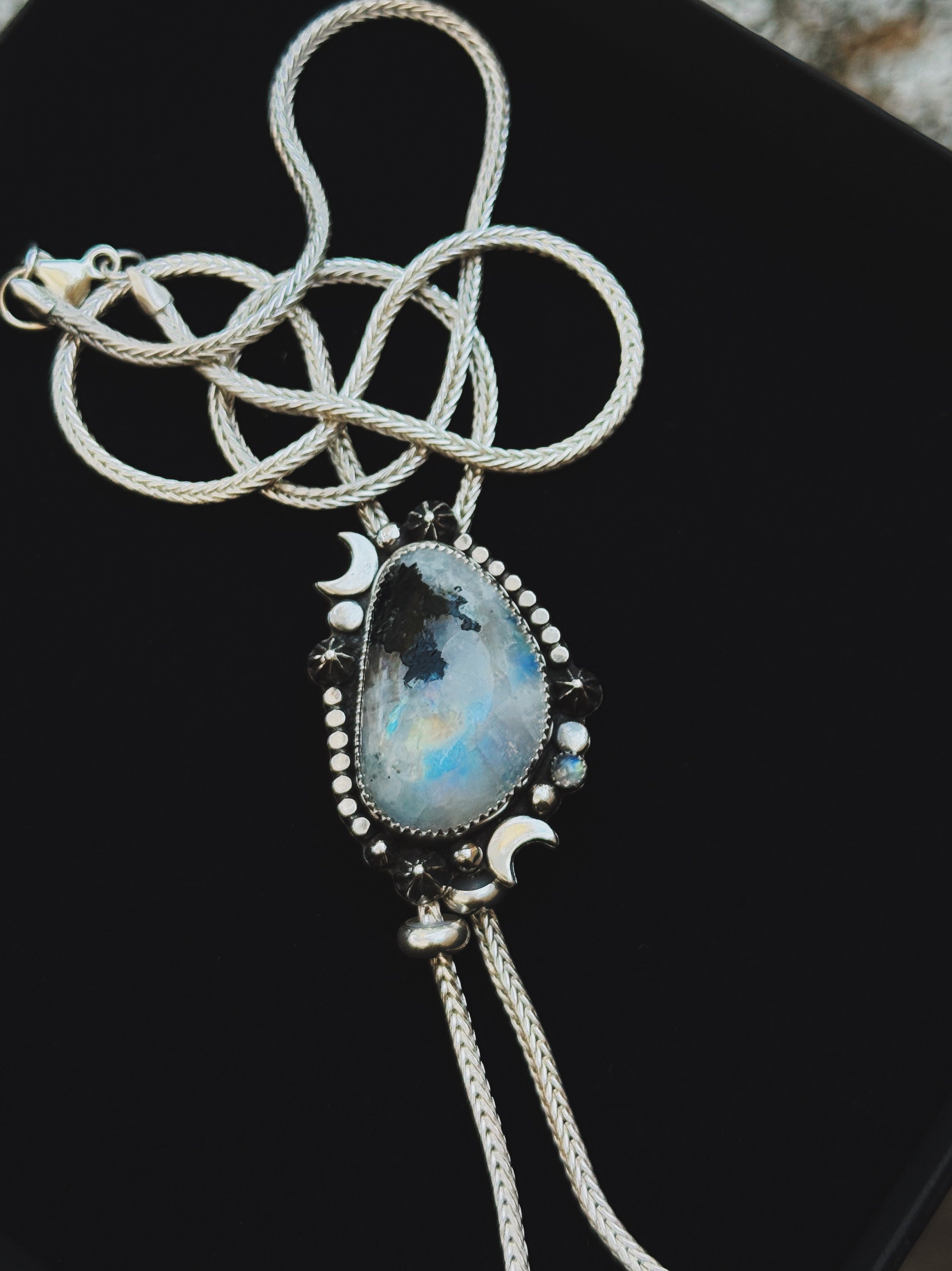 Celestial Moonstone Bolo Necklace