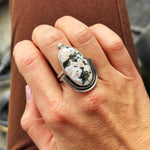 Ocean Jasper Ripple Ring - Size 7.5