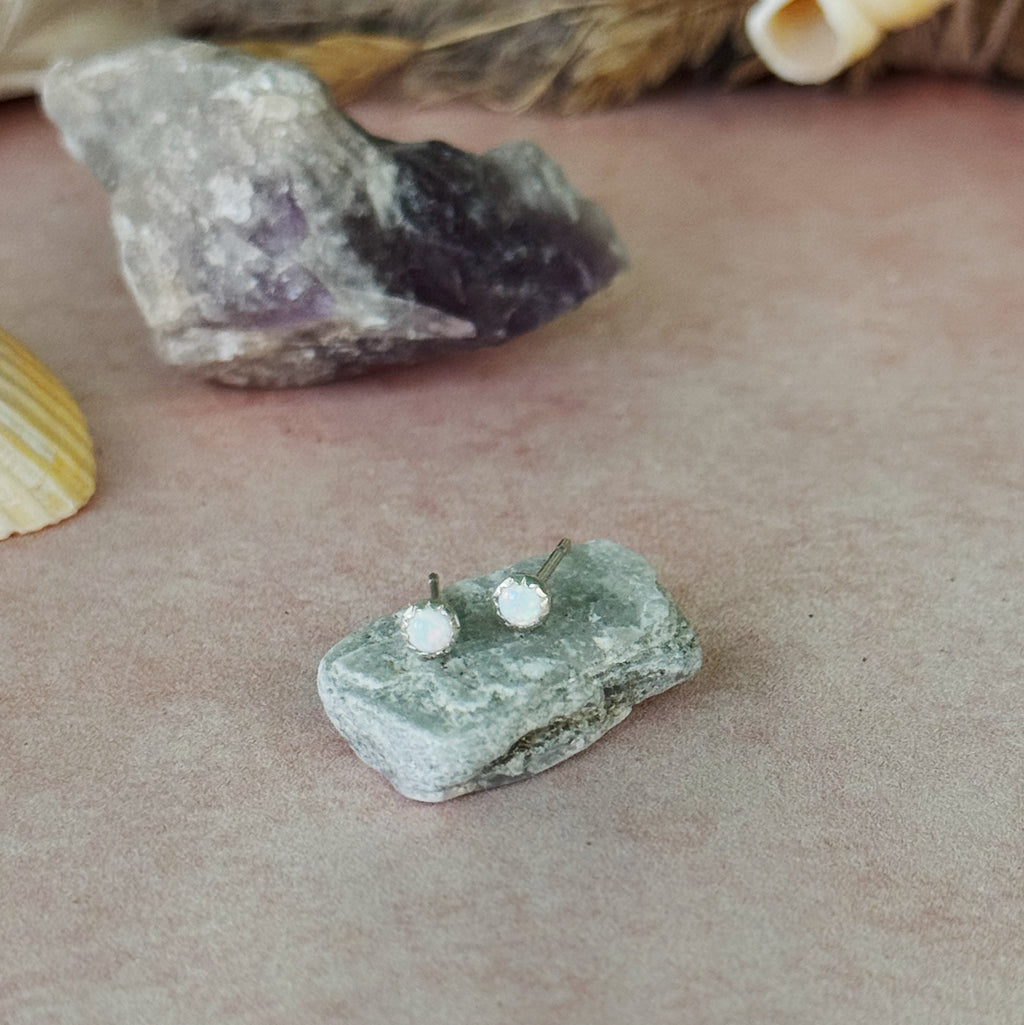 Itty Bitty Opal Stud Earrings