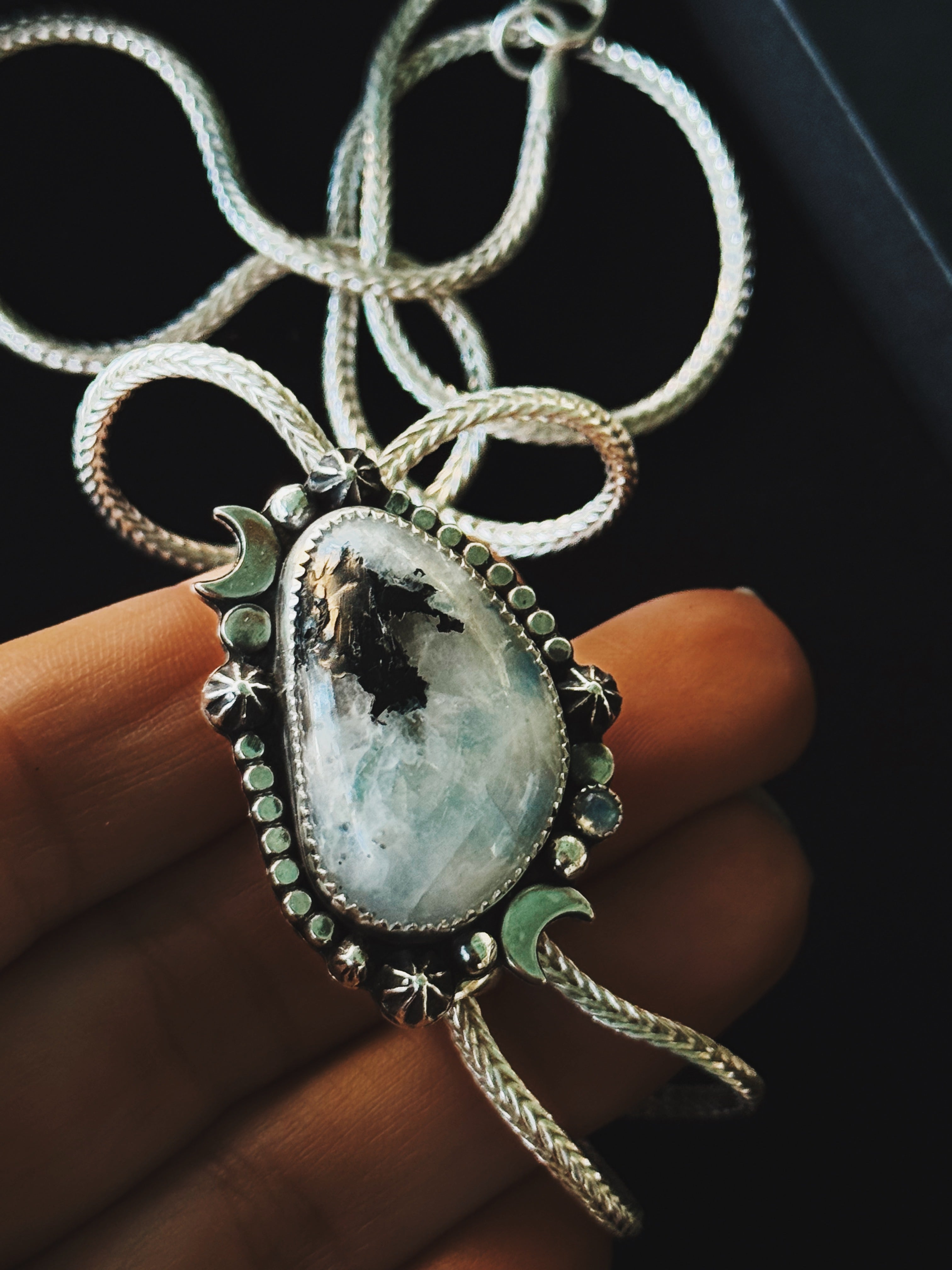 Celestial Moonstone Bolo Necklace
