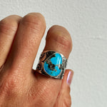 Campitos Turquoise Wide Band Ring - Size 9