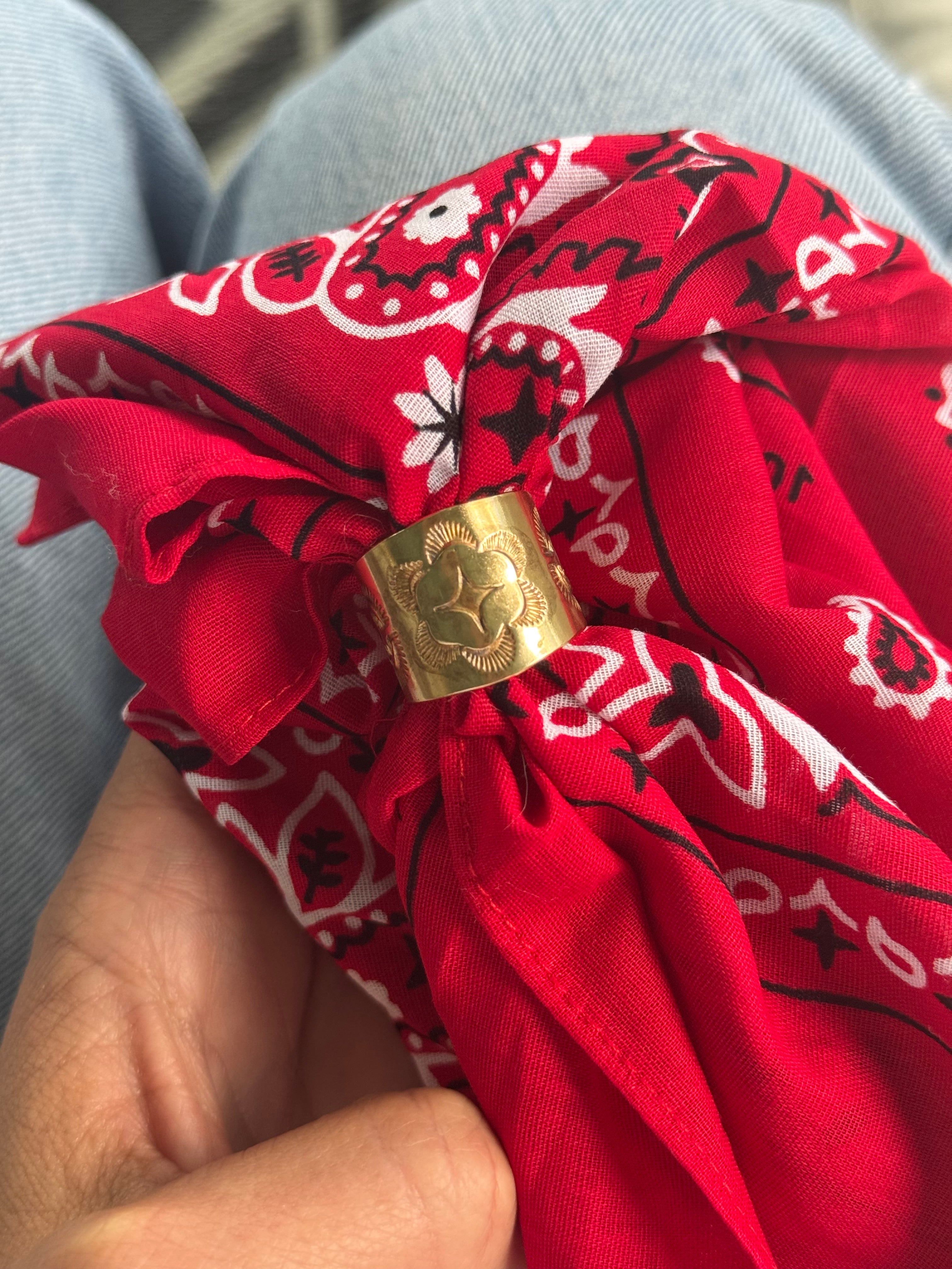 Brass Bandana Slide - Red Bandana