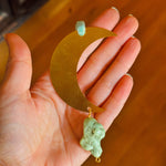 Lunar Talisman Gemstone Ornament (in Brass)