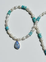 Summer Pearl Necklace with Larimar