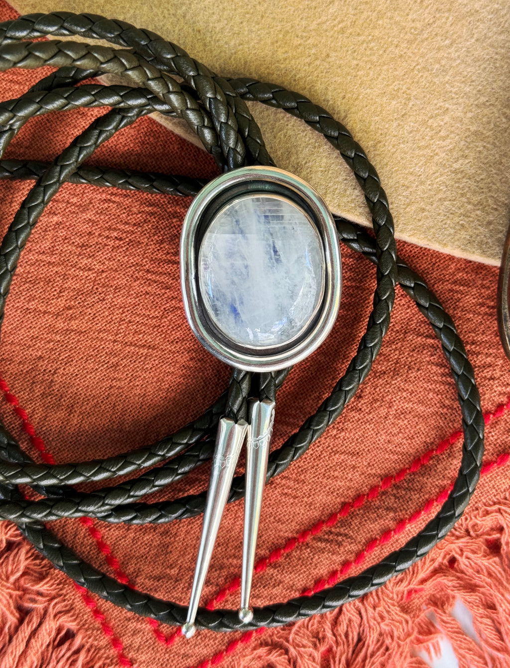 Moonstone Shadowbox Bolo Tie