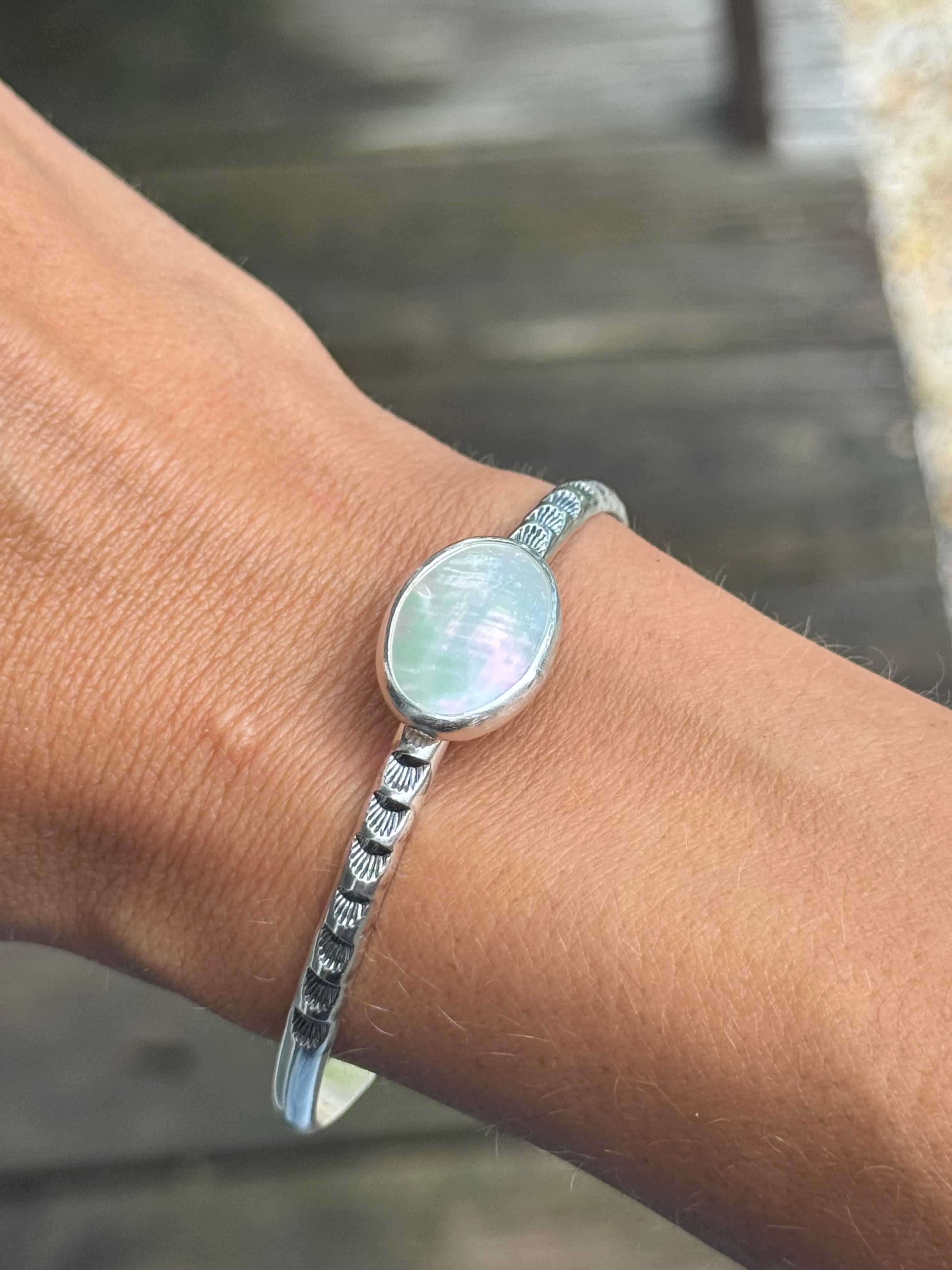 Pearl Stamped Cuff