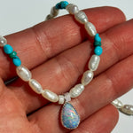 Summer Pearl Necklace with Turquoise