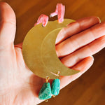 Lunar Talisman Gemstone Ornament (in Brass)