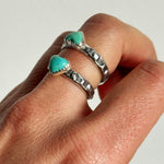 Turquoise Heart Ring Stamped Band