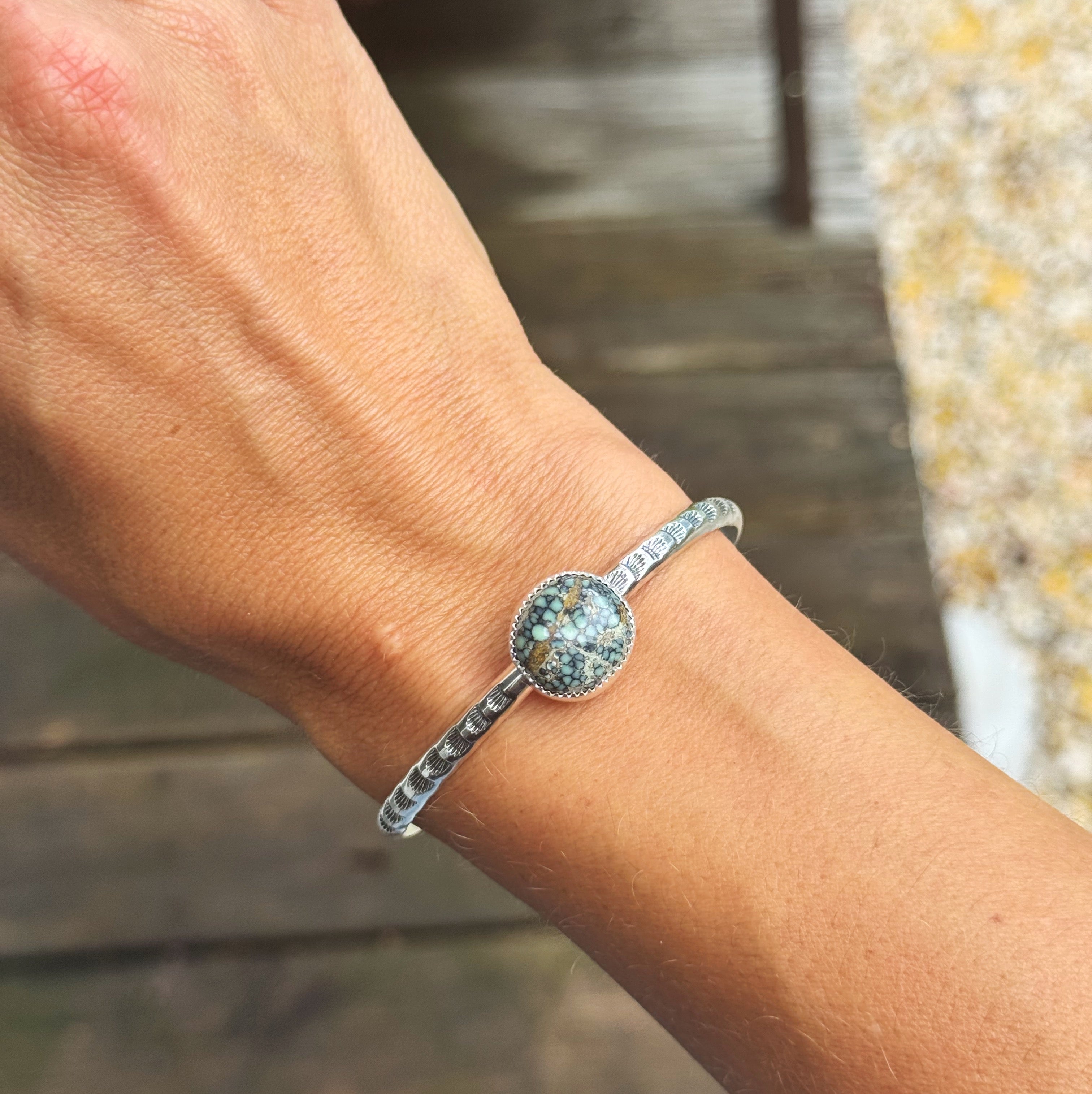 Variscite Stamped Cuff