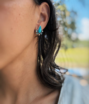 Turquoise and Opal Floret Studs