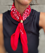 Brass Bandana Slide - Red Bandana