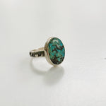 Turquoise Stamped Band Ring Size 6