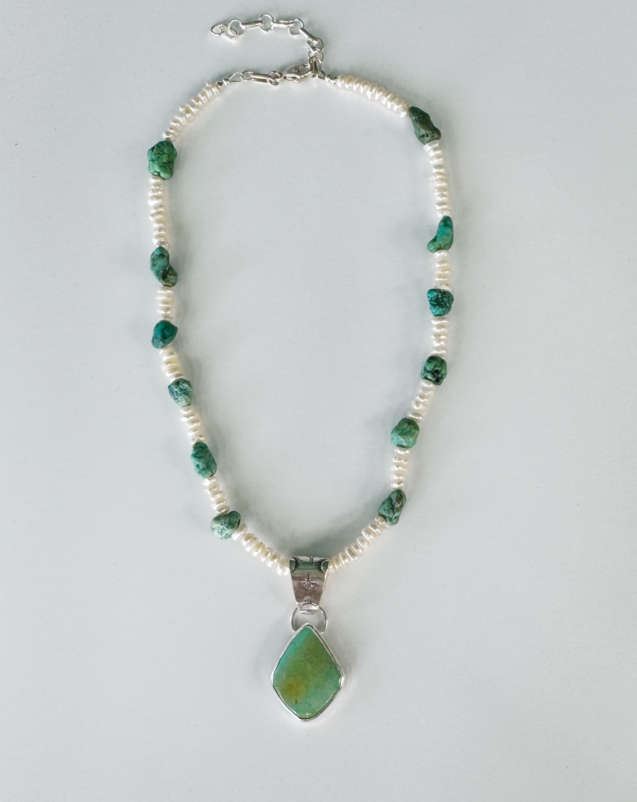 Beaded Turquoise Pendant Necklace