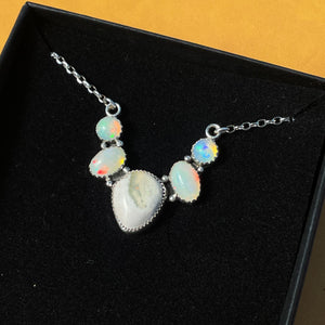 White Sunset Five Opal Choker