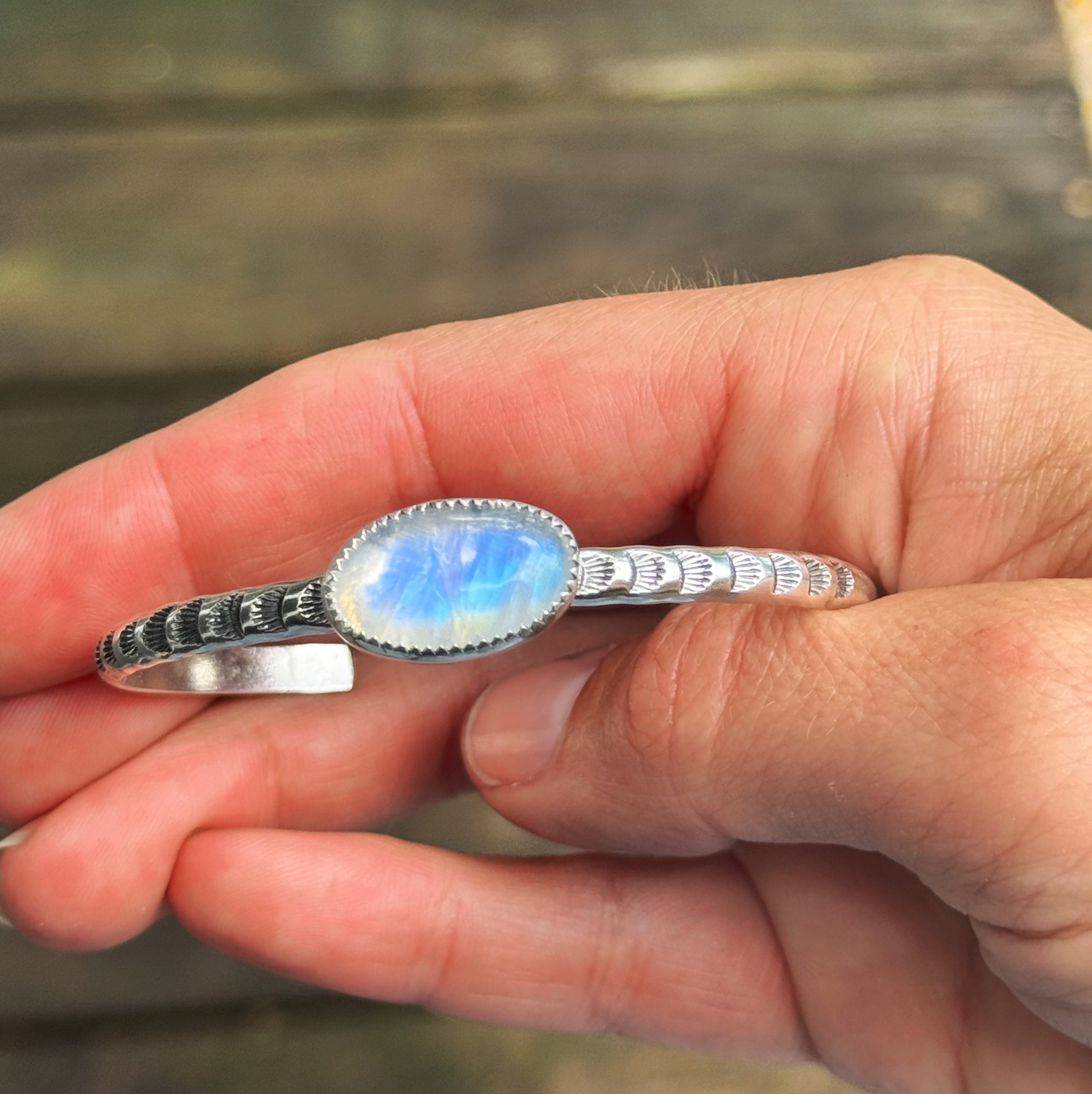 Moonstone Stamped Cuff