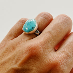 Turquoise Stamped Band Ring Size 5