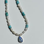 Summer Pearl Necklace with Larimar