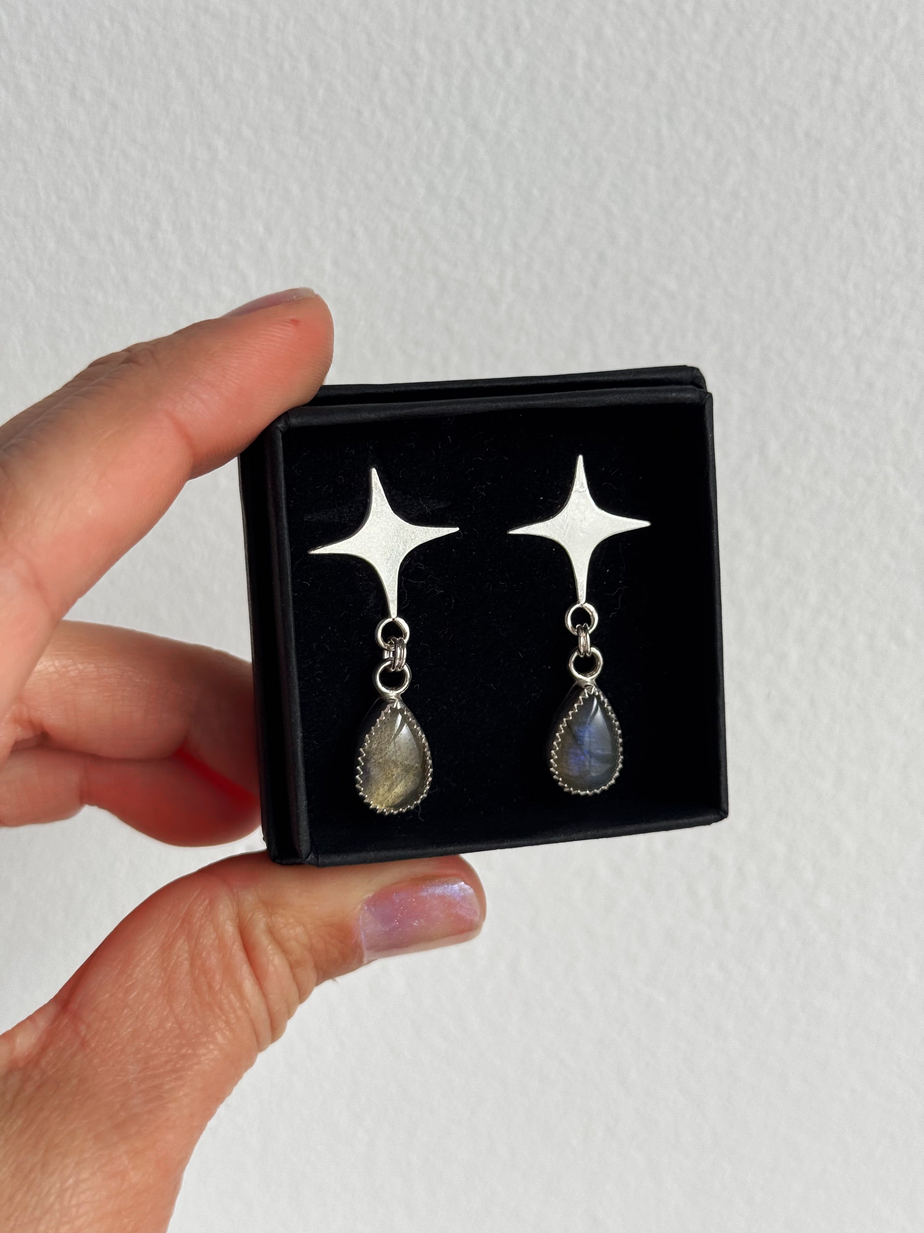 Labradorite Star Earrings