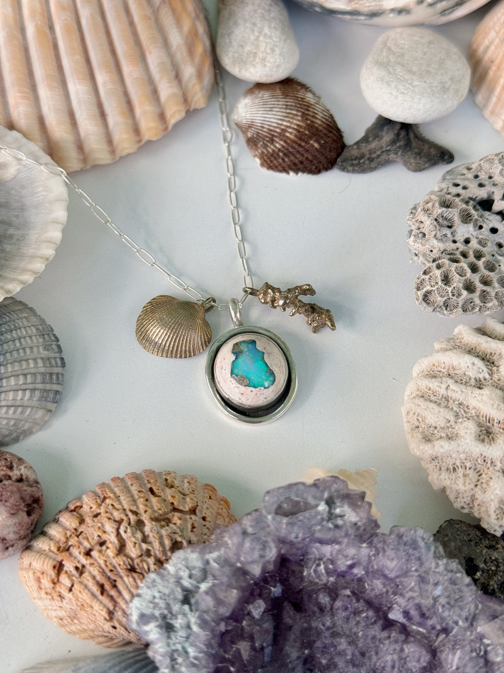 Siren Charm Necklace - Galaxy Opal