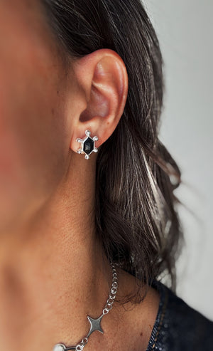 Onyx Hex Studs