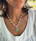 Beaded Turquoise Pendant Necklace