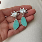 Siren Pearl and Turquoise Drop Earrings