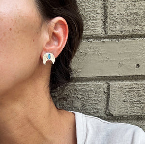 Opal Crescent Studs - Pair II
