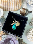 Siren Charm Necklace - Chrysocolla Malachite