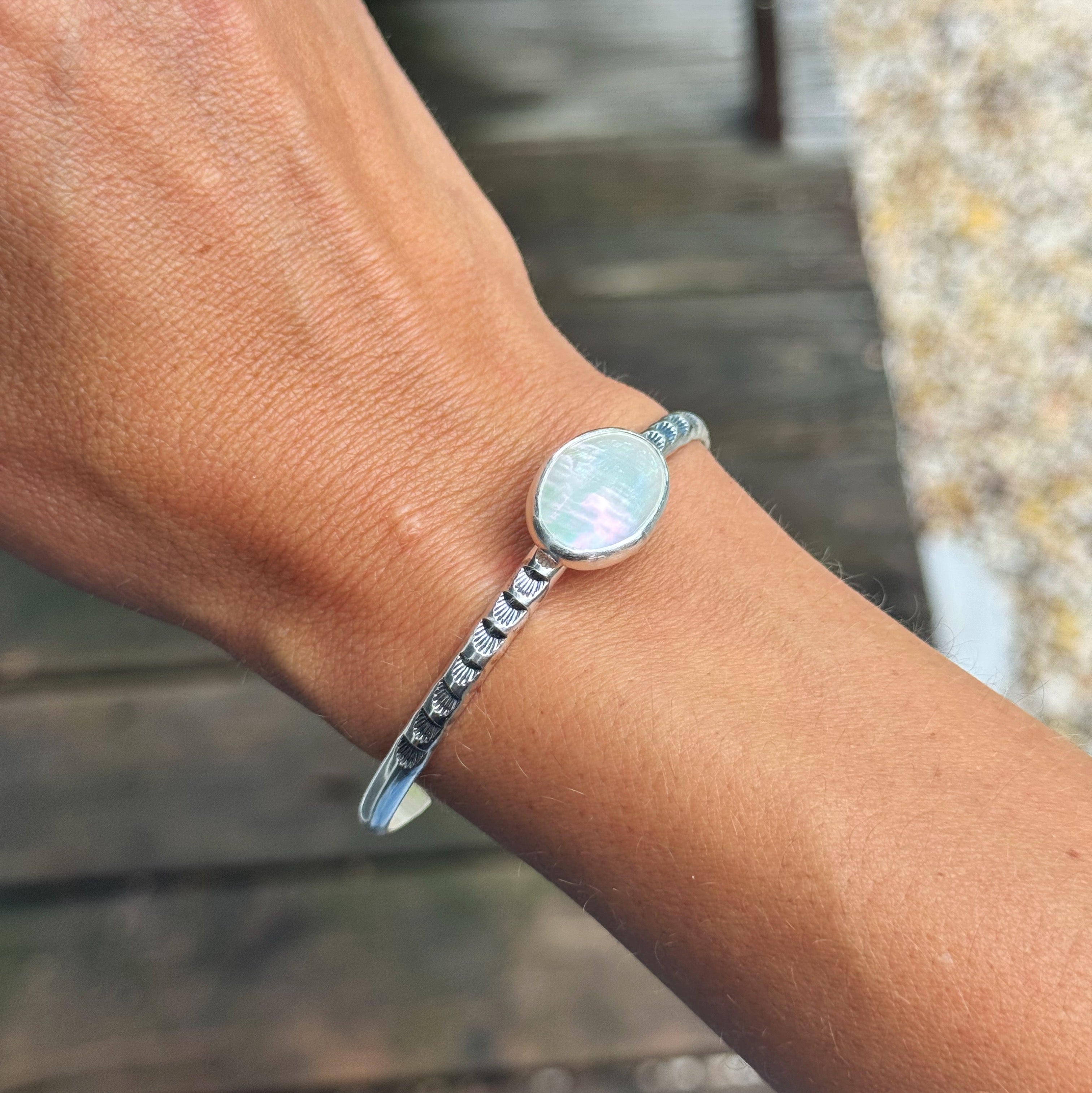 Pearl Stamped Cuff
