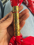 Brass Bandana Slide - Red Bandana