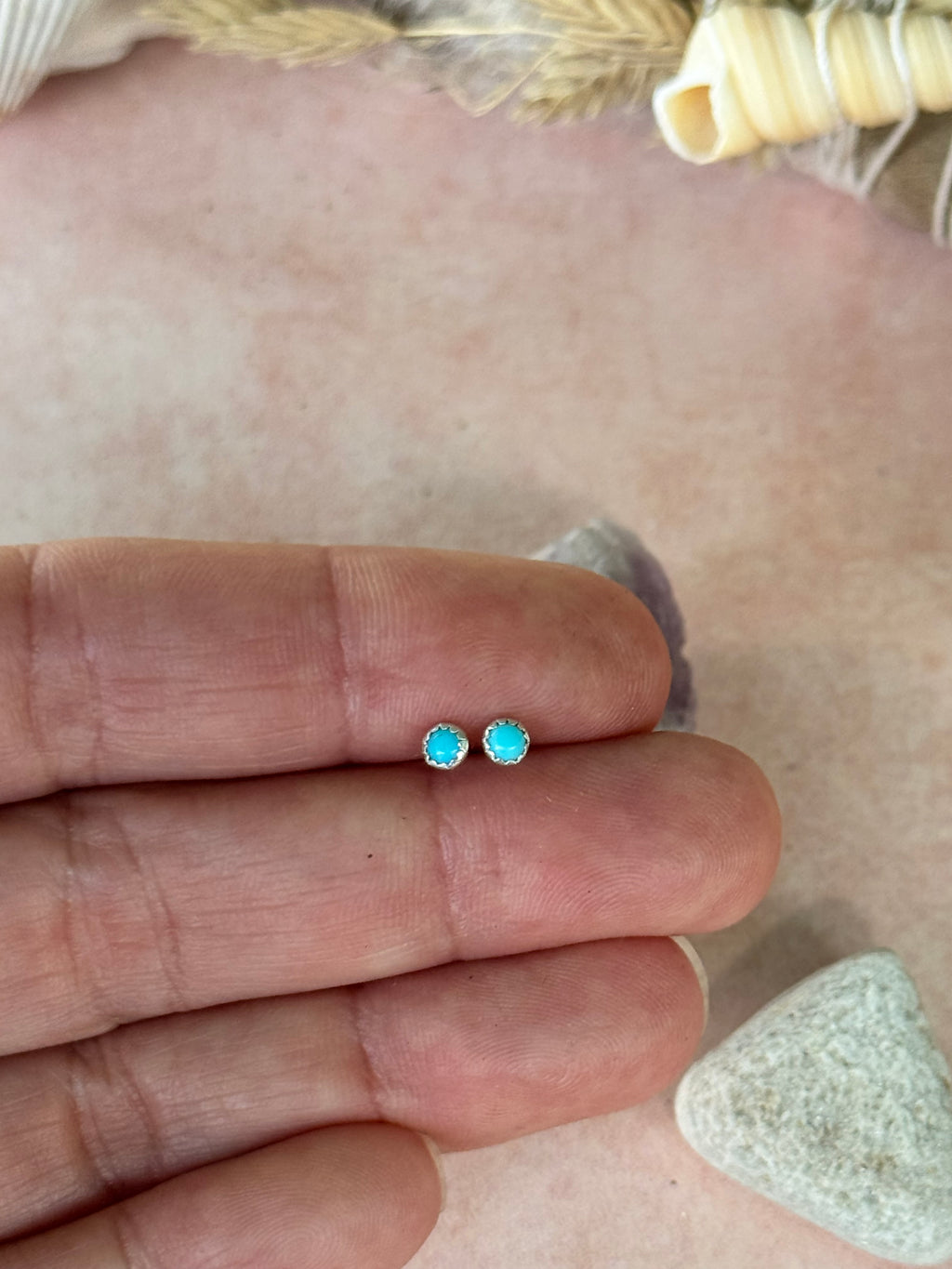 Teeny Tiny Turquoise Stud Earrings