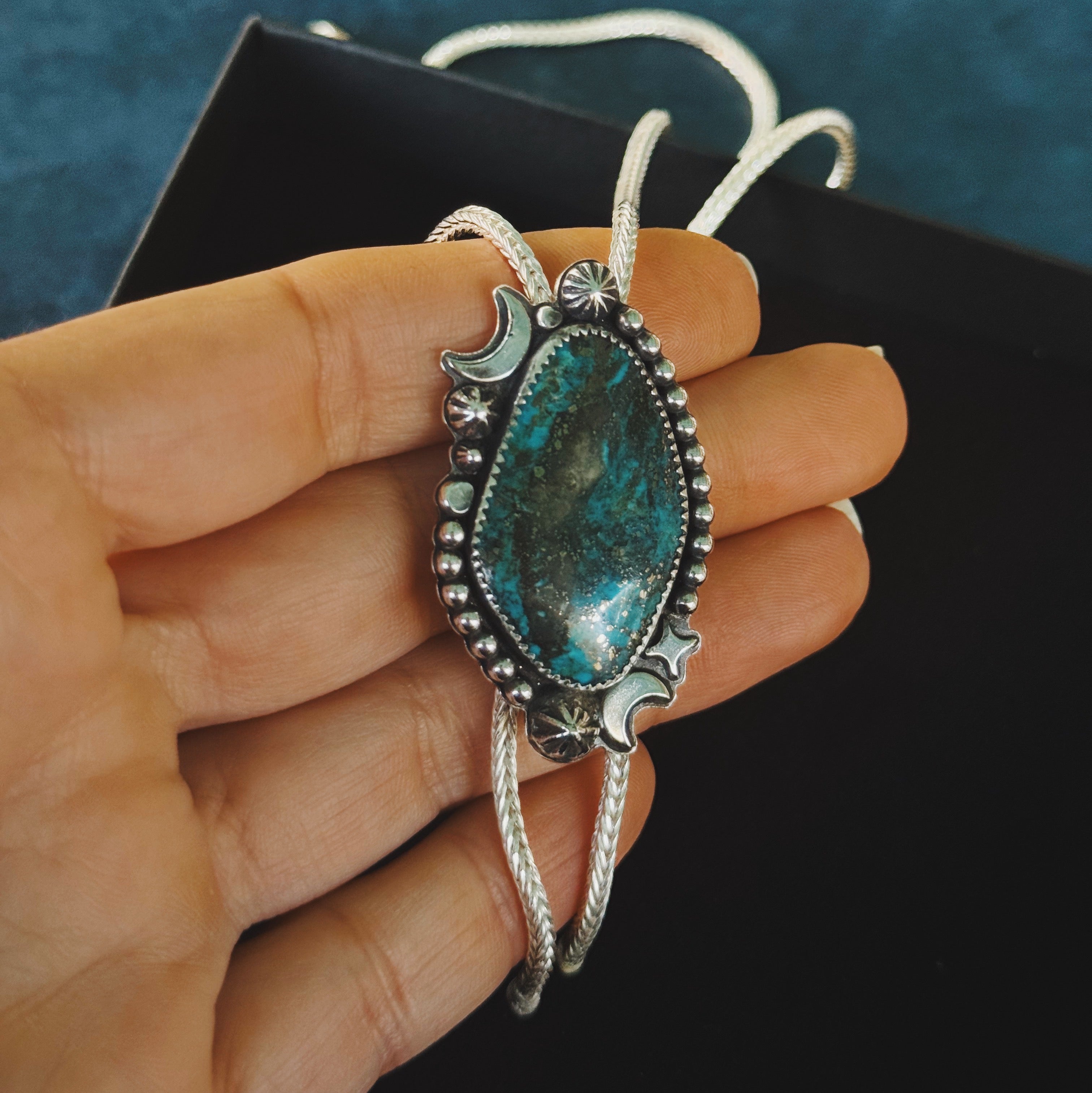 Through the Blue Turquoise Bolo Necklace