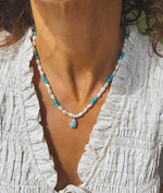 Summer Pearl Necklace with Turquoise