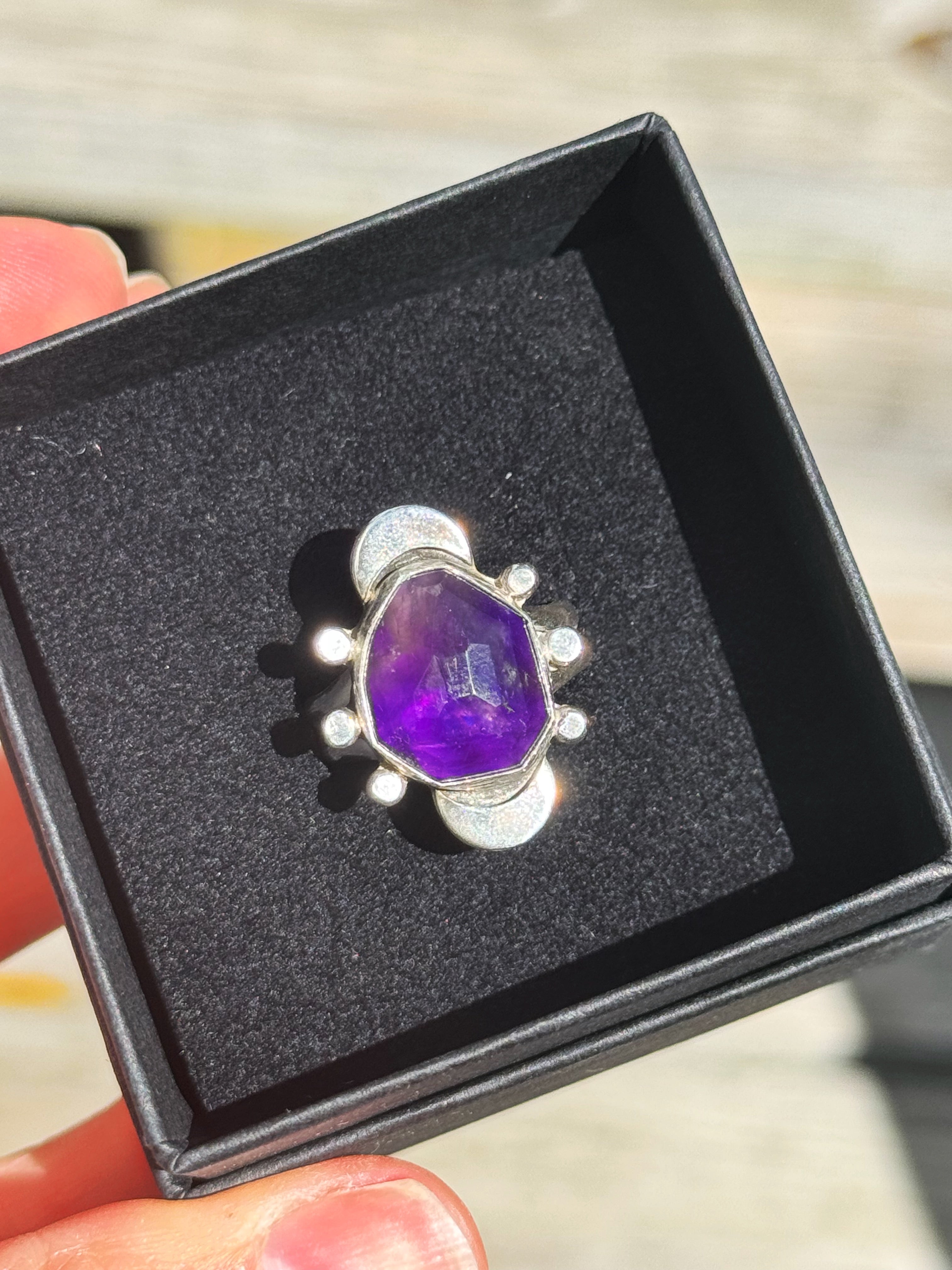 The Wax & Wane Ring - Amethyst