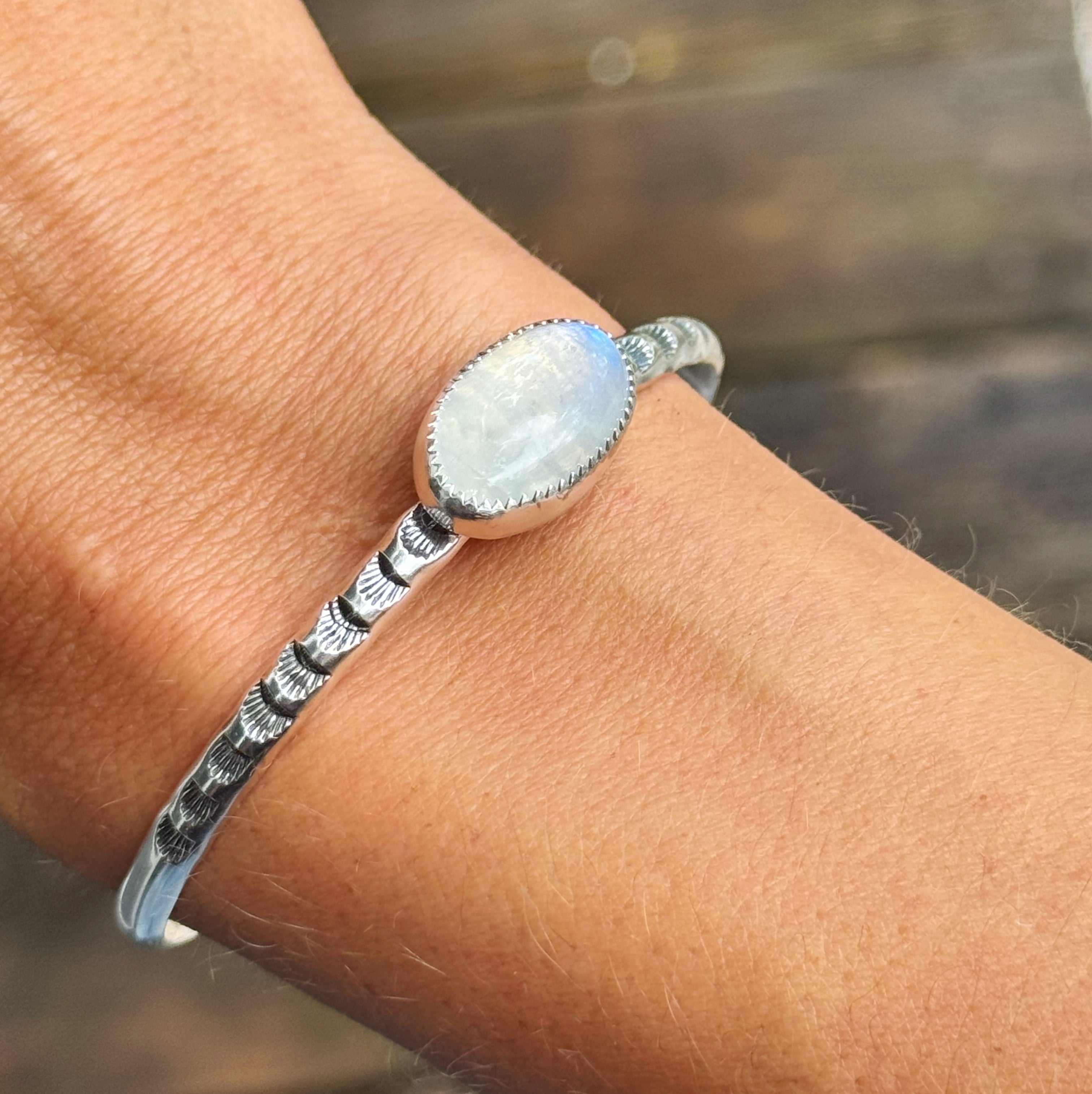 Moonstone Stamped Cuff