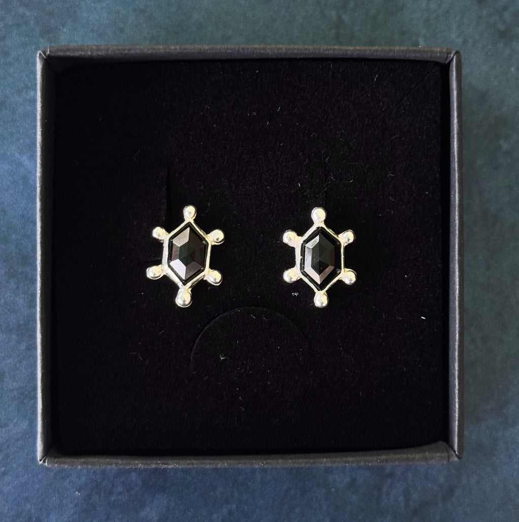 Onyx Hex Studs