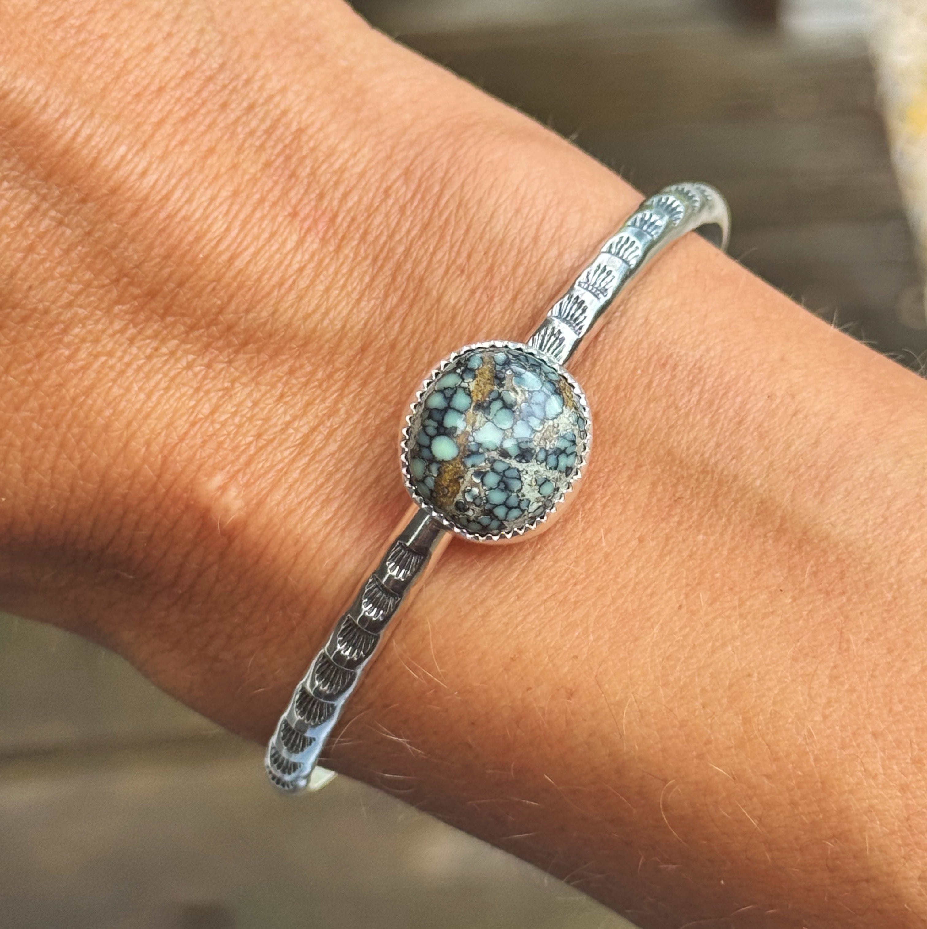 Variscite Stamped Cuff