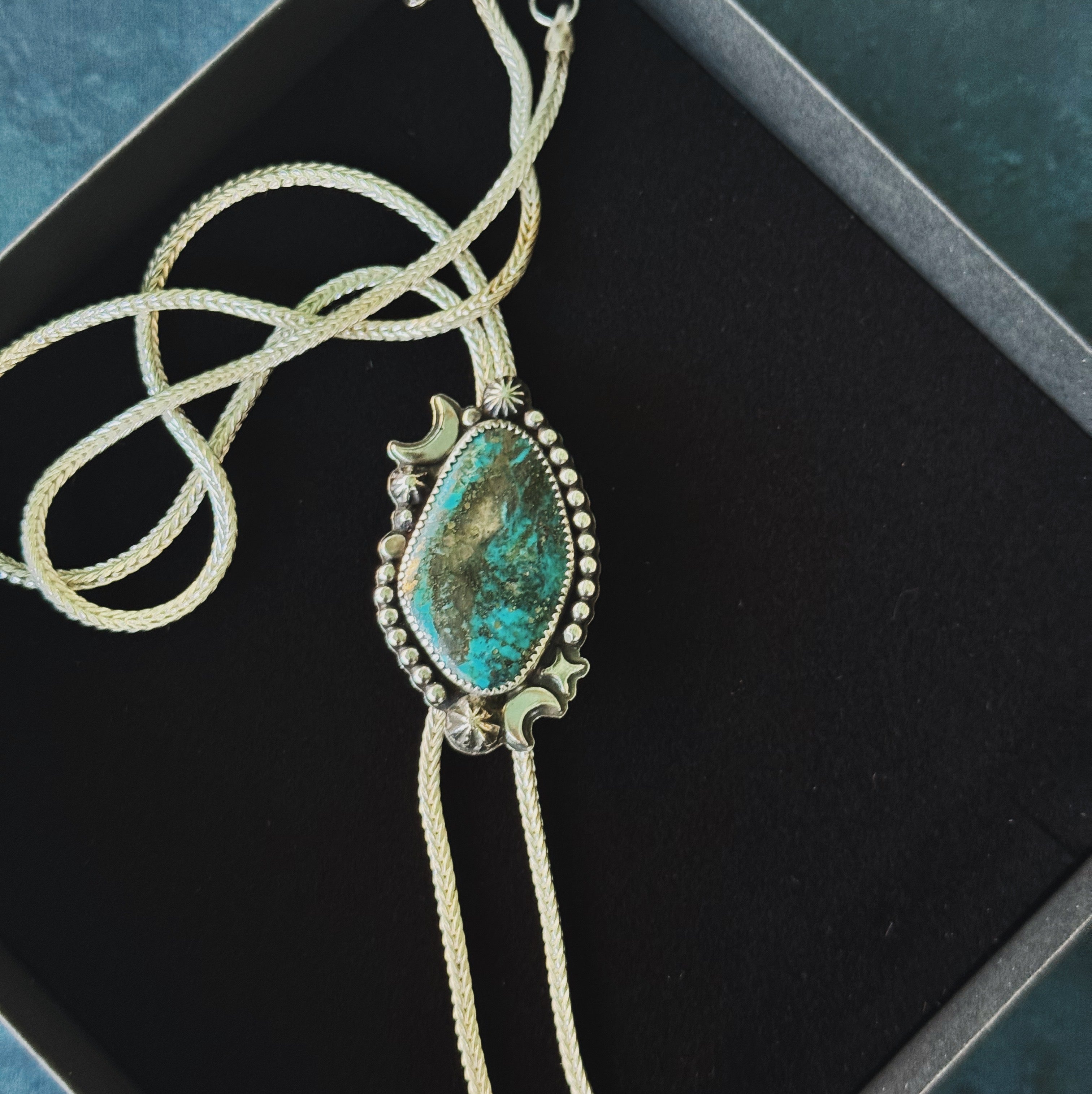 Through the Blue Turquoise Bolo Necklace