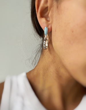 Coober Pedy Opal Stamped Hoop Earrings