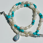 Summer Pearl Necklace with Turquoise