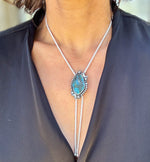 Through the Blue Turquoise Bolo Necklace