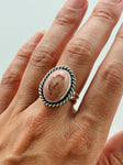 Fire Opal Statement Ring with Twist Border Size 8