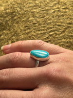 Turquoise Silver Ring Size 6.5