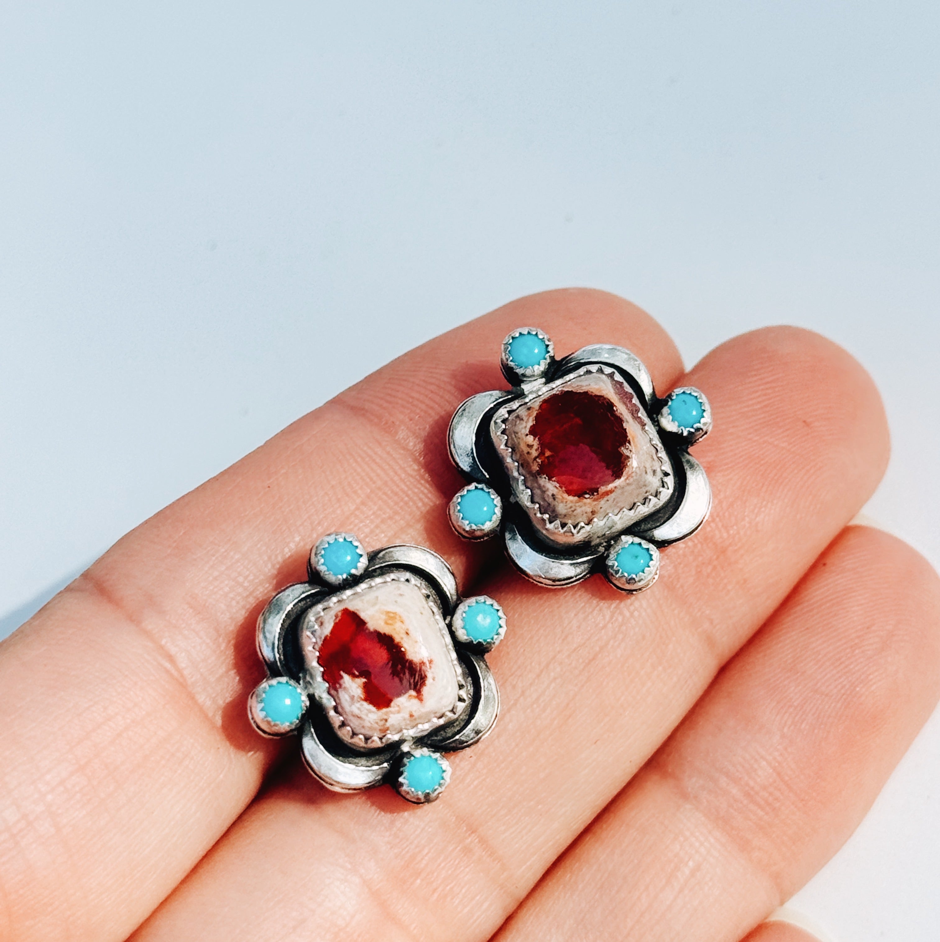 Fire Opal Floret Studs
