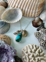 Siren Charm Necklace - Chrysocolla Malachite