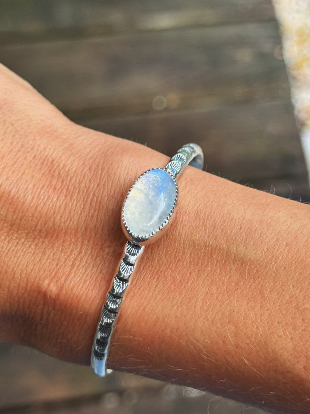 Moonstone Stamped Cuff