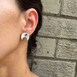 Opal Crescent Studs - Pair I