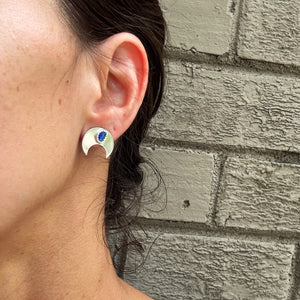 Opal Crescent Studs - Pair I